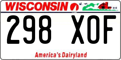 WI license plate 298XOF