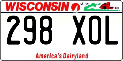 WI license plate 298XOL