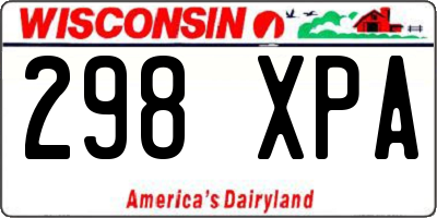 WI license plate 298XPA