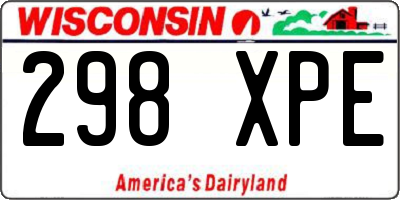 WI license plate 298XPE