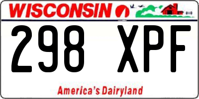 WI license plate 298XPF