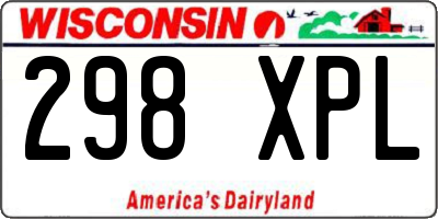 WI license plate 298XPL