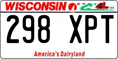 WI license plate 298XPT
