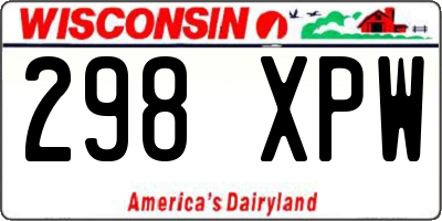 WI license plate 298XPW