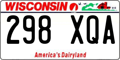 WI license plate 298XQA