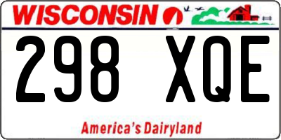 WI license plate 298XQE