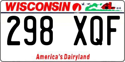 WI license plate 298XQF