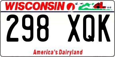 WI license plate 298XQK