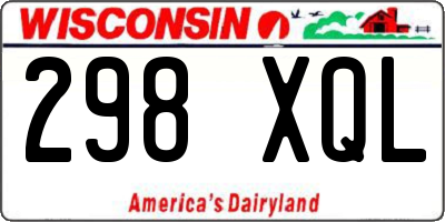 WI license plate 298XQL