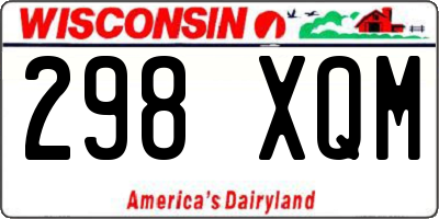 WI license plate 298XQM