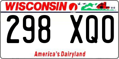 WI license plate 298XQO