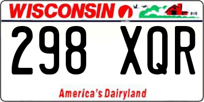 WI license plate 298XQR