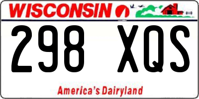 WI license plate 298XQS