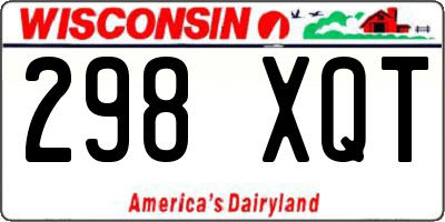WI license plate 298XQT