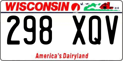 WI license plate 298XQV