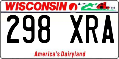 WI license plate 298XRA