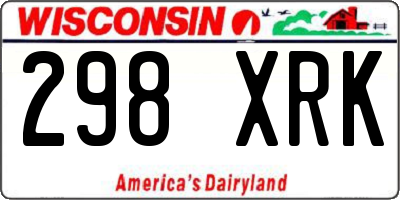 WI license plate 298XRK