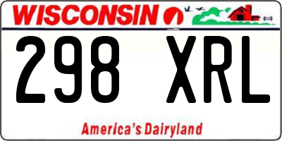 WI license plate 298XRL