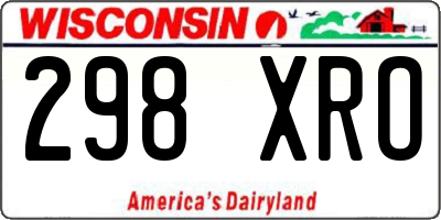 WI license plate 298XRO