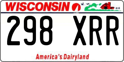 WI license plate 298XRR