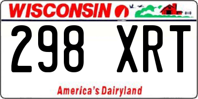 WI license plate 298XRT
