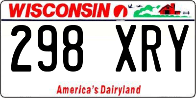 WI license plate 298XRY