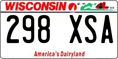 WI license plate 298XSA