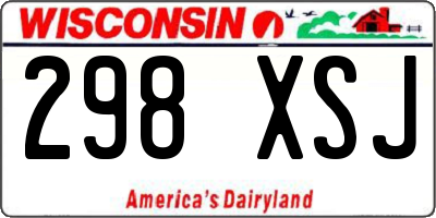 WI license plate 298XSJ