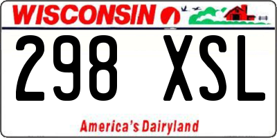 WI license plate 298XSL