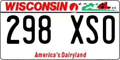 WI license plate 298XSO