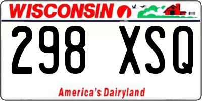 WI license plate 298XSQ