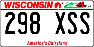 WI license plate 298XSS