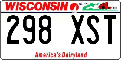 WI license plate 298XST