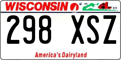 WI license plate 298XSZ