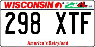 WI license plate 298XTF