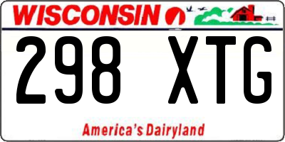 WI license plate 298XTG