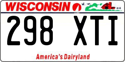 WI license plate 298XTI