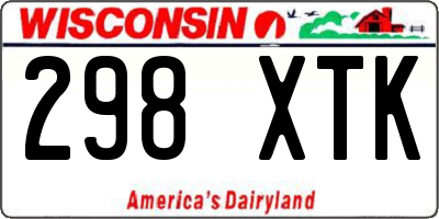 WI license plate 298XTK