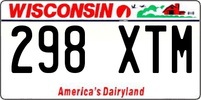 WI license plate 298XTM