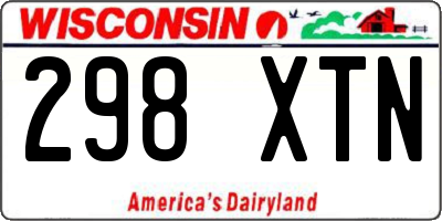 WI license plate 298XTN