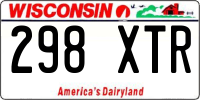 WI license plate 298XTR