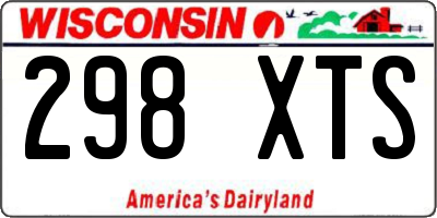 WI license plate 298XTS