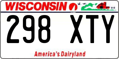 WI license plate 298XTY