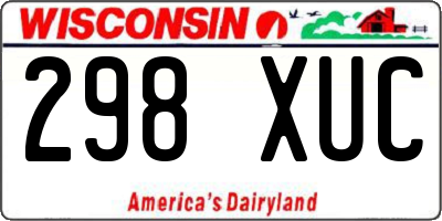 WI license plate 298XUC