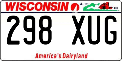WI license plate 298XUG