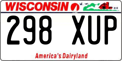 WI license plate 298XUP