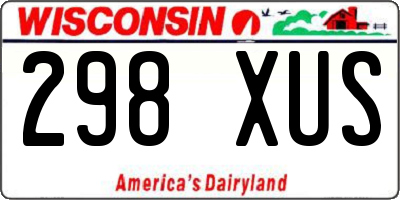 WI license plate 298XUS