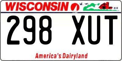 WI license plate 298XUT