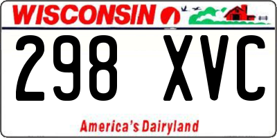 WI license plate 298XVC