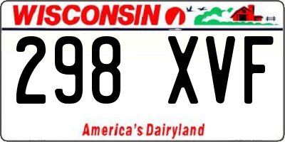WI license plate 298XVF